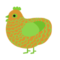 16000, a orange and grass chicken with a lace pattern