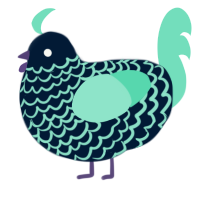A tumblr and mint chicken with a lace pattern