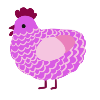 A orchid and pink chicken with a lace pattern