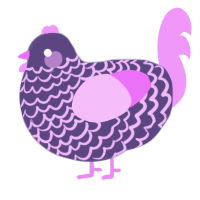 A overcast and lavender chicken with a lace pattern