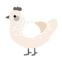 A cream chicken with a half-lace pattern