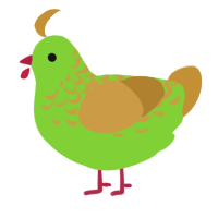 lime boy, a grass and gold chicken with a half-lace pattern