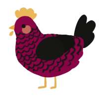 (unnamed), a maroon and black chicken with a lace pattern