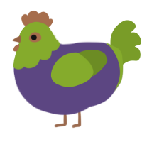 (unnamed), a overcast and chartreuse chicken with a head pattern