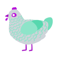 A mist and mint chicken with a lace pattern