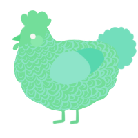 A spring and mint chicken with a double-lace pattern