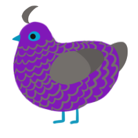 A violet and grey chicken with a lace pattern
