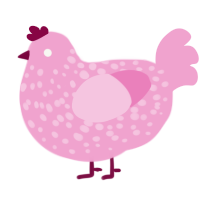 Speckled Pink, a pink chicken with a speckle pattern