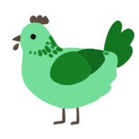 A spring and leaf chicken with a neck-speckle pattern