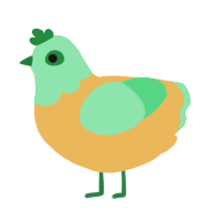 A honey and spring chicken with a head pattern