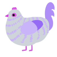 (unnamed), a mist and lilac chicken with a bar pattern