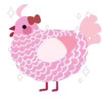 Amy Rose, a pink and rose chicken with a lace pattern