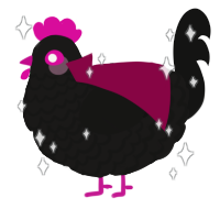 A sable and black chicken with a lace pattern