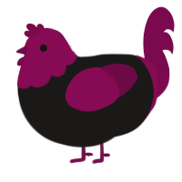 Wine Boi, a sable and wine chicken with a head pattern