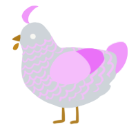 A mist and lavender chicken with a lace pattern