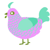 Strawberry Foam, a lavender and mint chicken with a lace pattern