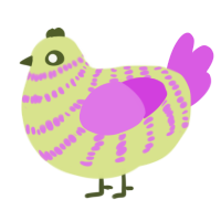 Smell, a lemon and orchid chicken with a bar pattern
