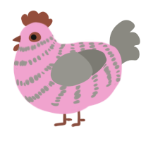 (unnamed), a pink and ash chicken with a bar pattern