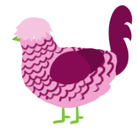 Rosebud, a pink and wine chicken with a lace pattern