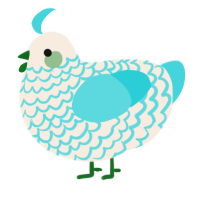 (unnamed), a cream and aqua chicken with a lace pattern