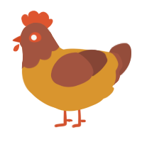 Honey Mustard, a orange and russet chicken with a head pattern
