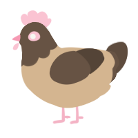 Tiramisu, a beige and bark chicken with a head pattern