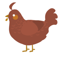 A russet chicken with a half-lace pattern