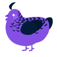 A blurple and tumblr chicken with a half-lace pattern