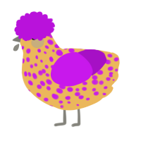 A honey and amethyst chicken with a speckle pattern