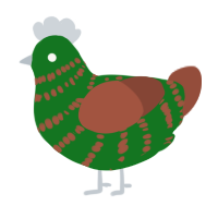 A leaf and russet chicken with a bar pattern
