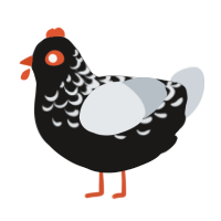la gloire, a sable and mist chicken with a half-lace pattern