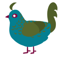A sea and olive chicken with a half-lace pattern