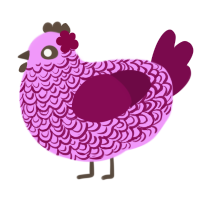 A lavender and wine chicken with a double-lace pattern