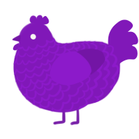 A violet chicken with a lace pattern