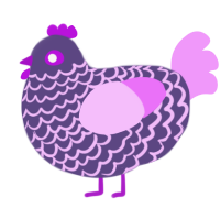A overcast and lavender chicken with a lace pattern