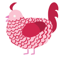 (unnamed), a rose and crimson chicken with a lace pattern