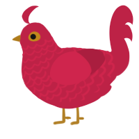 (unnamed), a crimson chicken with a lace pattern