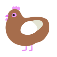 turnip, a brown and white chicken