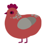 A red and ash chicken with a neck-speckle pattern