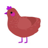 Brick, a red chicken with a half-lace pattern