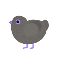 A grey chicken with a lace pattern