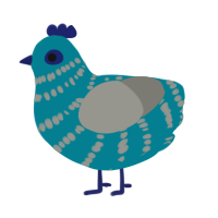 Weird Miku, a sea and ash chicken with a bar pattern