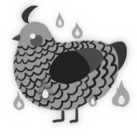 A grey and pink chicken with a lace pattern