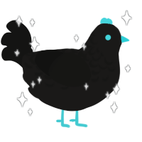 A sable and black chicken with a half-lace pattern
