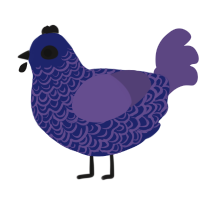 A navy and overcast chicken with a double-lace pattern