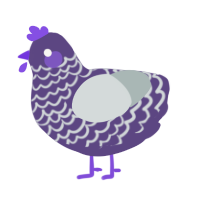 Haunted, a overcast and silver chicken with a lace pattern
