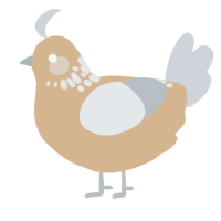 burdiedotdotdot, a beige and mist chicken with a neck-speckle pattern