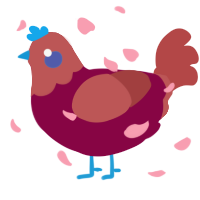 Faded Moon, a maroon and red chicken with a head pattern