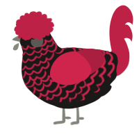 (unnamed), a sable and crimson chicken with a lace pattern