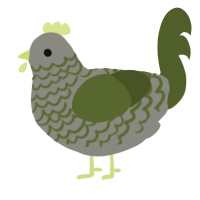 A ash and olive chicken with a lace pattern